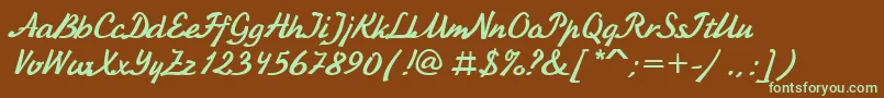 KursivcBold Font – Green Fonts on Brown Background