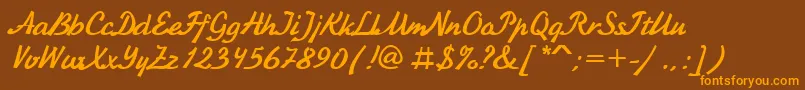 KursivcBold Font – Orange Fonts on Brown Background