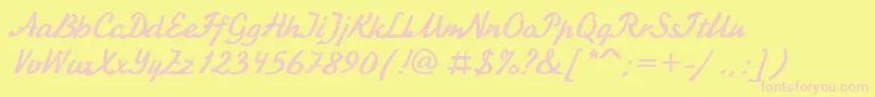 KursivcBold Font – Pink Fonts on Yellow Background