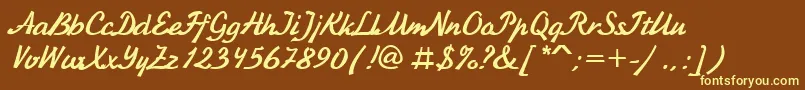 KursivcBold Font – Yellow Fonts on Brown Background