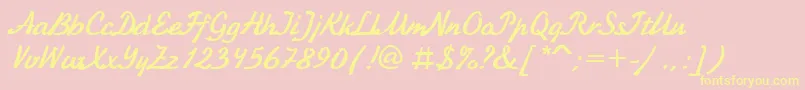KursivcBold Font – Yellow Fonts on Pink Background