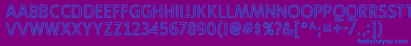 Шрифт LigurinooutlineRegular – синие шрифты на фиолетовом фоне