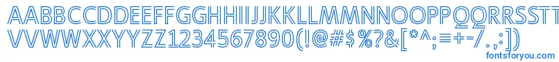 LigurinooutlineRegular-Schriftart – Blaue Schriften auf weißem Hintergrund