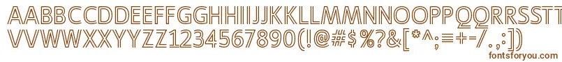 LigurinooutlineRegular-Schriftart – Braune Schriften auf weißem Hintergrund