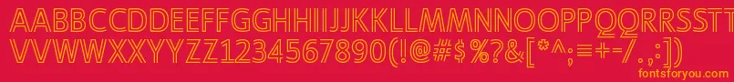Шрифт LigurinooutlineRegular – оранжевые шрифты на красном фоне