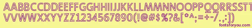Шрифт LigurinooutlineRegular – фиолетовые шрифты на жёлтом фоне