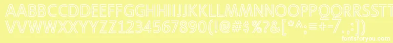 Шрифт LigurinooutlineRegular – белые шрифты на жёлтом фоне
