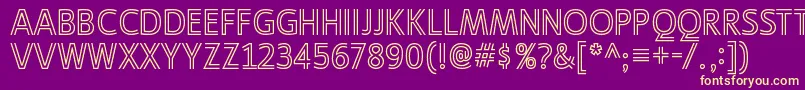 LigurinooutlineRegular Font – Yellow Fonts on Purple Background