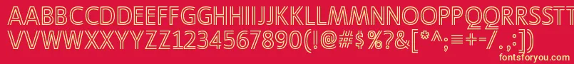 LigurinooutlineRegular Font – Yellow Fonts on Red Background