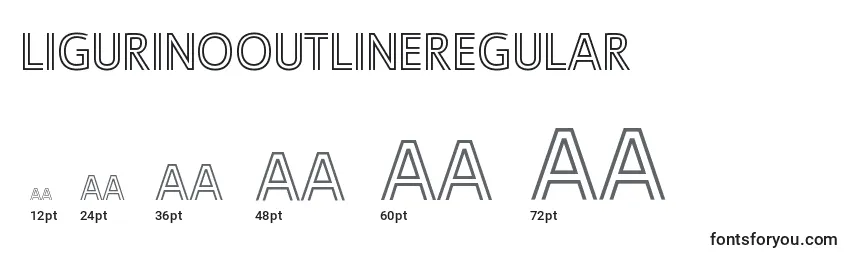 LigurinooutlineRegular-fontin koot