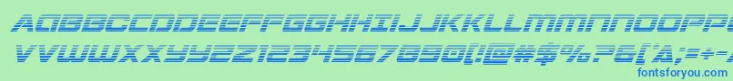 Stardustergradital-Schriftart – Blaue Schriften auf grünem Hintergrund