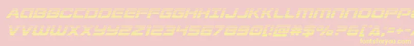Stardustergradital-Schriftart – Gelbe Schriften auf rosa Hintergrund