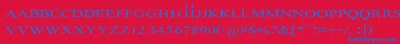 Hitman Font – Blue Fonts on Red Background