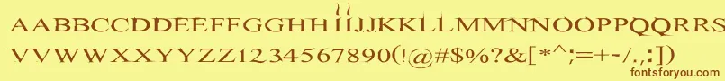 Hitman Font – Brown Fonts on Yellow Background