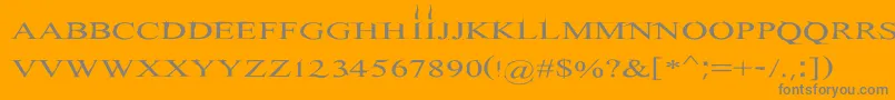 フォントHitman – オレンジの背景に灰色の文字