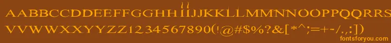 Hitman Font – Orange Fonts on Brown Background