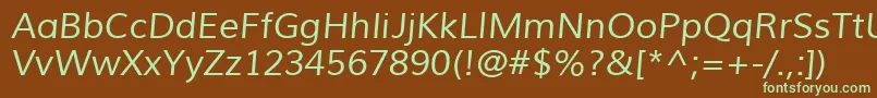 Шрифт MuliItalic – зелёные шрифты на коричневом фоне