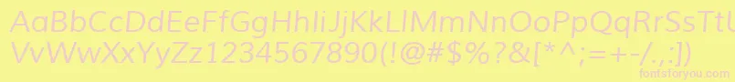 MuliItalic-Schriftart – Rosa Schriften auf gelbem Hintergrund