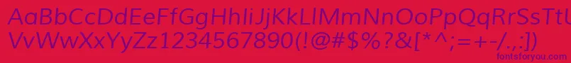 MuliItalic Font – Purple Fonts on Red Background