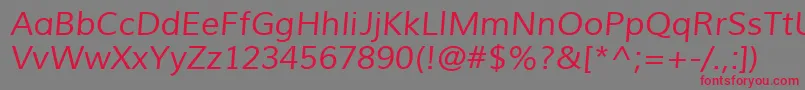 MuliItalic Font – Red Fonts on Gray Background