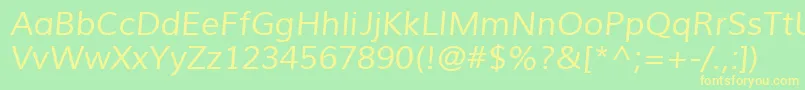 MuliItalic Font – Yellow Fonts on Green Background