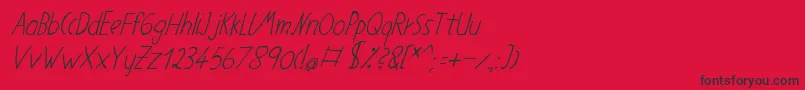 Fonte Neueernst55 – fontes pretas em um fundo vermelho