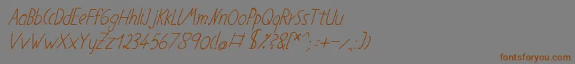 フォントNeueernst55 – 茶色の文字が灰色の背景にあります。