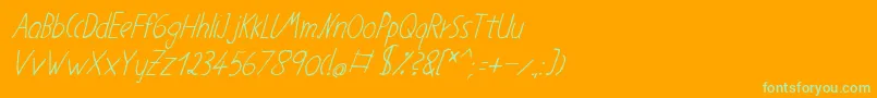 Neueernst55 Font – Green Fonts on Orange Background