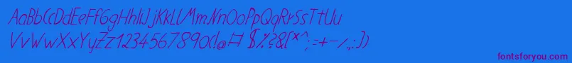 Czcionka Neueernst55 – fioletowe czcionki na niebieskim tle