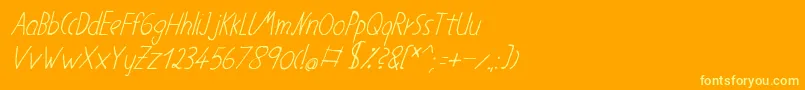 Więcej informacji o czcionce Neueernst55 Czcionka Neueernst55 – żółte czcionki na pomarańczowym tle