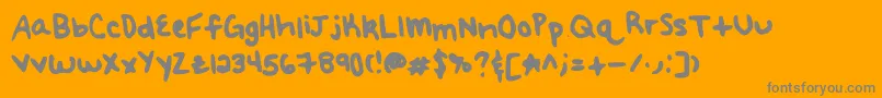 フォントMeredithsHand – オレンジの背景に灰色の文字