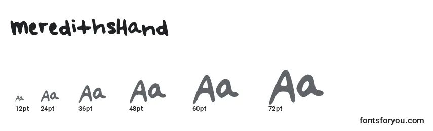 MeredithsHand Font Sizes