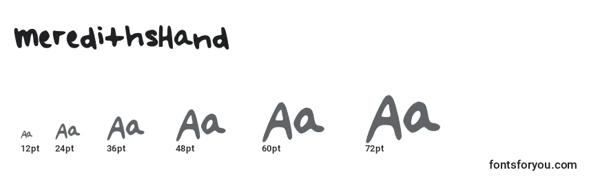 Größen der Schriftart MeredithsHand