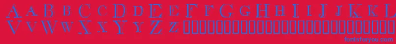 DecadenceInADifferentLight Font – Blue Fonts on Red Background