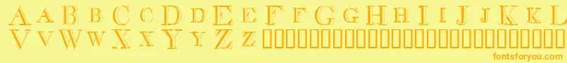 DecadenceInADifferentLight Font – Orange Fonts on Yellow Background