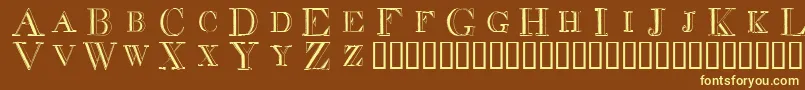 DecadenceInADifferentLight Font – Yellow Fonts on Brown Background