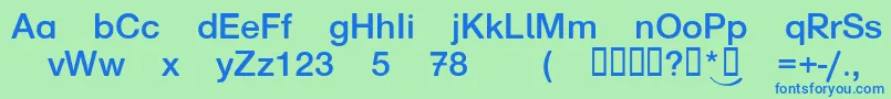 Norddruck-fontti – siniset fontit vihreällä taustalla