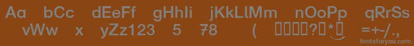フォントNorddruck – 茶色の背景に灰色の文字