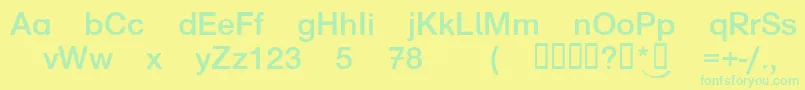 フォントNorddruck – 黄色い背景に緑の文字