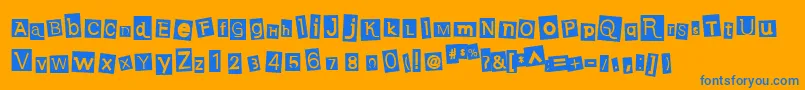 EarwigFactory Font – Blue Fonts on Orange Background