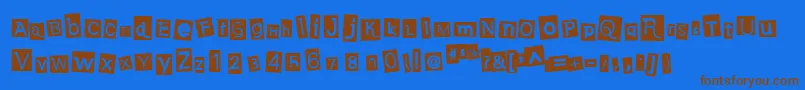 EarwigFactory Font – Brown Fonts on Blue Background