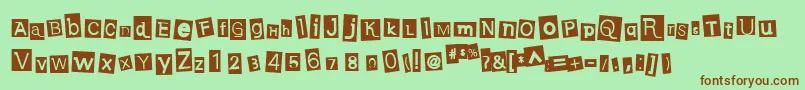 EarwigFactory Font – Brown Fonts on Green Background