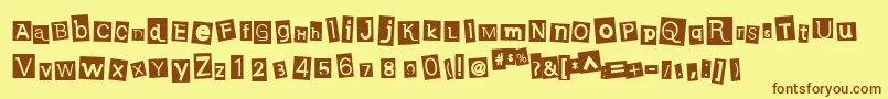 EarwigFactory Font – Brown Fonts on Yellow Background