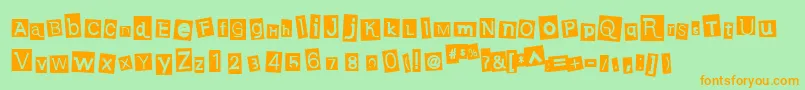 EarwigFactory Font – Orange Fonts on Green Background