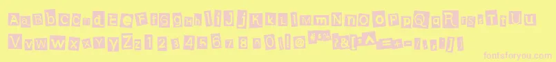 EarwigFactory Font – Pink Fonts on Yellow Background