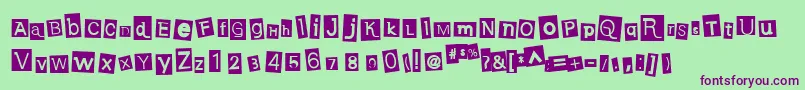 EarwigFactory Font – Purple Fonts on Green Background