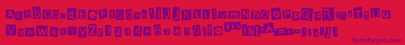 EarwigFactory Font – Purple Fonts on Red Background