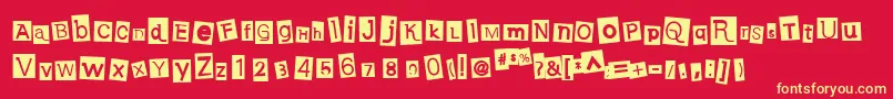 EarwigFactory Font – Yellow Fonts on Red Background