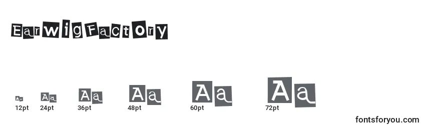 Размеры шрифта EarwigFactory