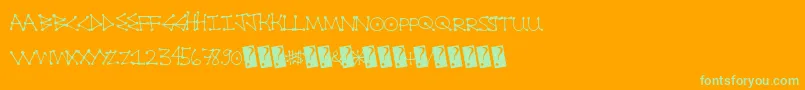 Dotline Font – Green Fonts on Orange Background
